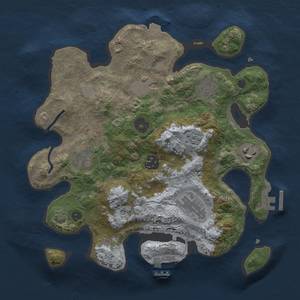 Thumbnail Rust Map: Procedural Map, Size: 3000, Seed: 1131933448, 14 Monuments