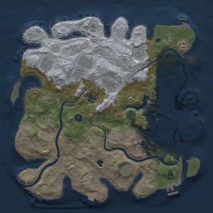 Thumbnail Rust Map: Procedural Map, Size: 4000, Seed: 1717081114, 17 Monuments
