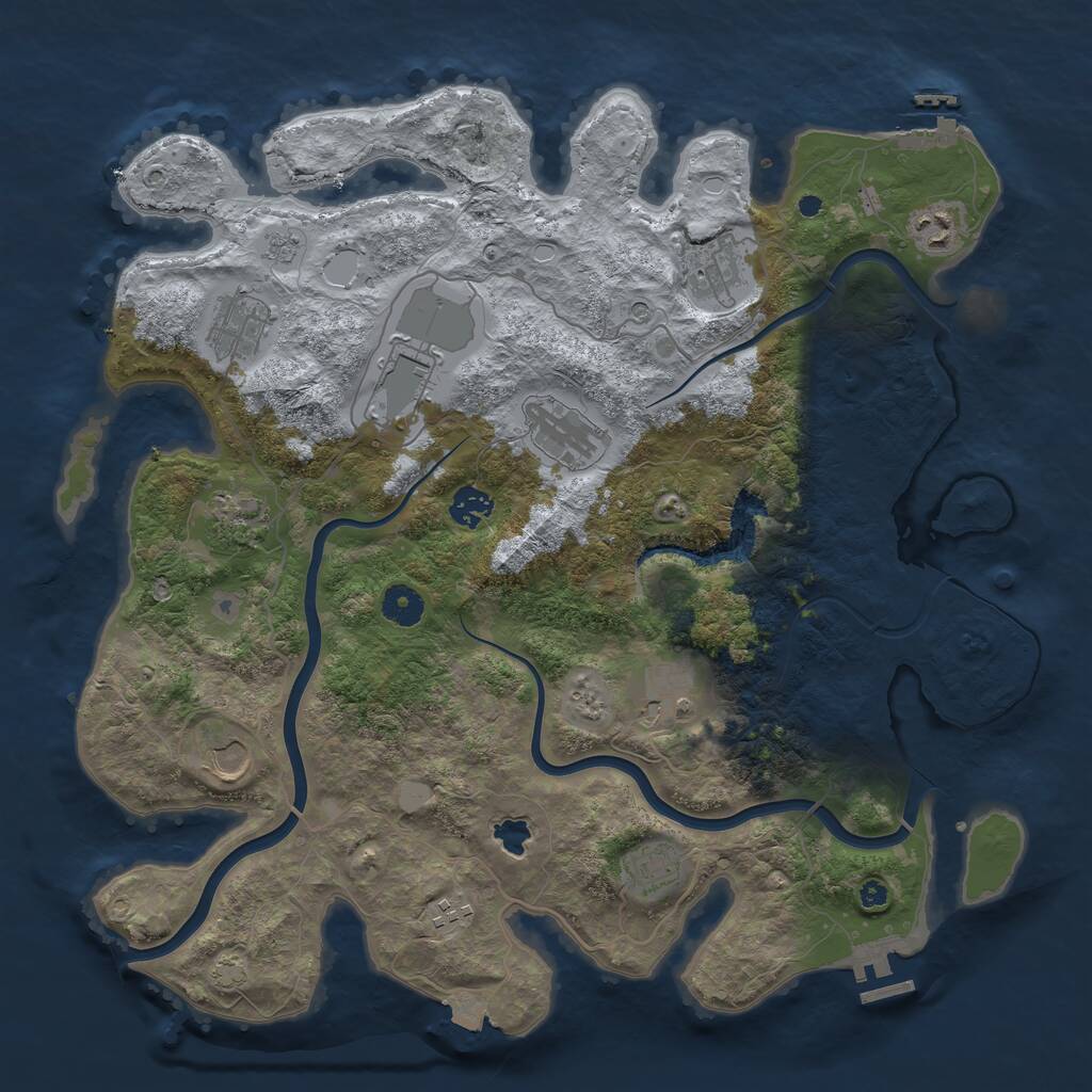 Rust Map: Procedural Map, Size: 4000, Seed: 1717081114, 17 Monuments