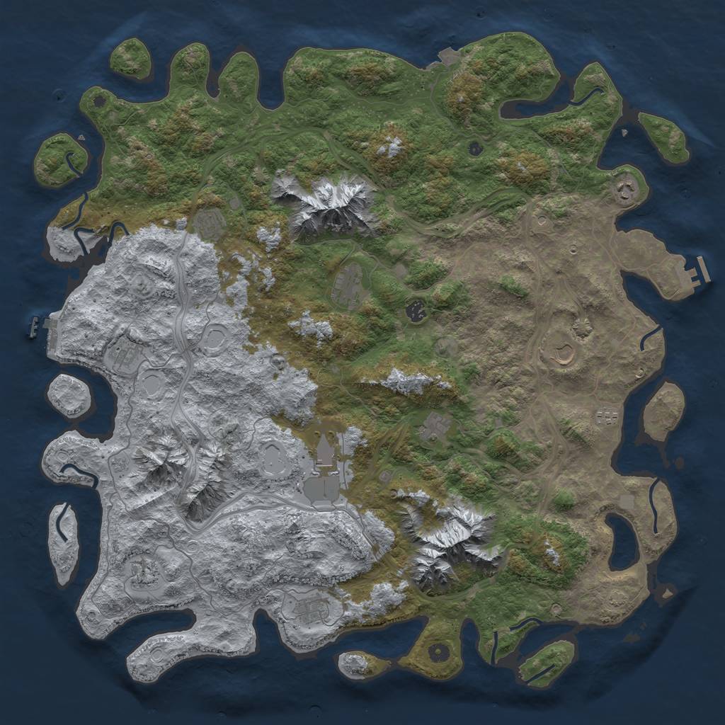 Rust Map: Procedural Map, Size: 5350, Seed: 35378386, 19 Monuments