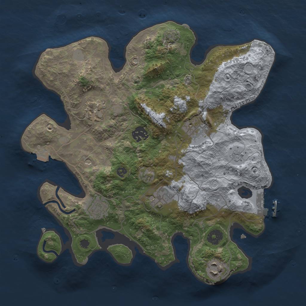 Rust Map: Procedural Map, Size: 3000, Seed: 291032797, 13 Monuments