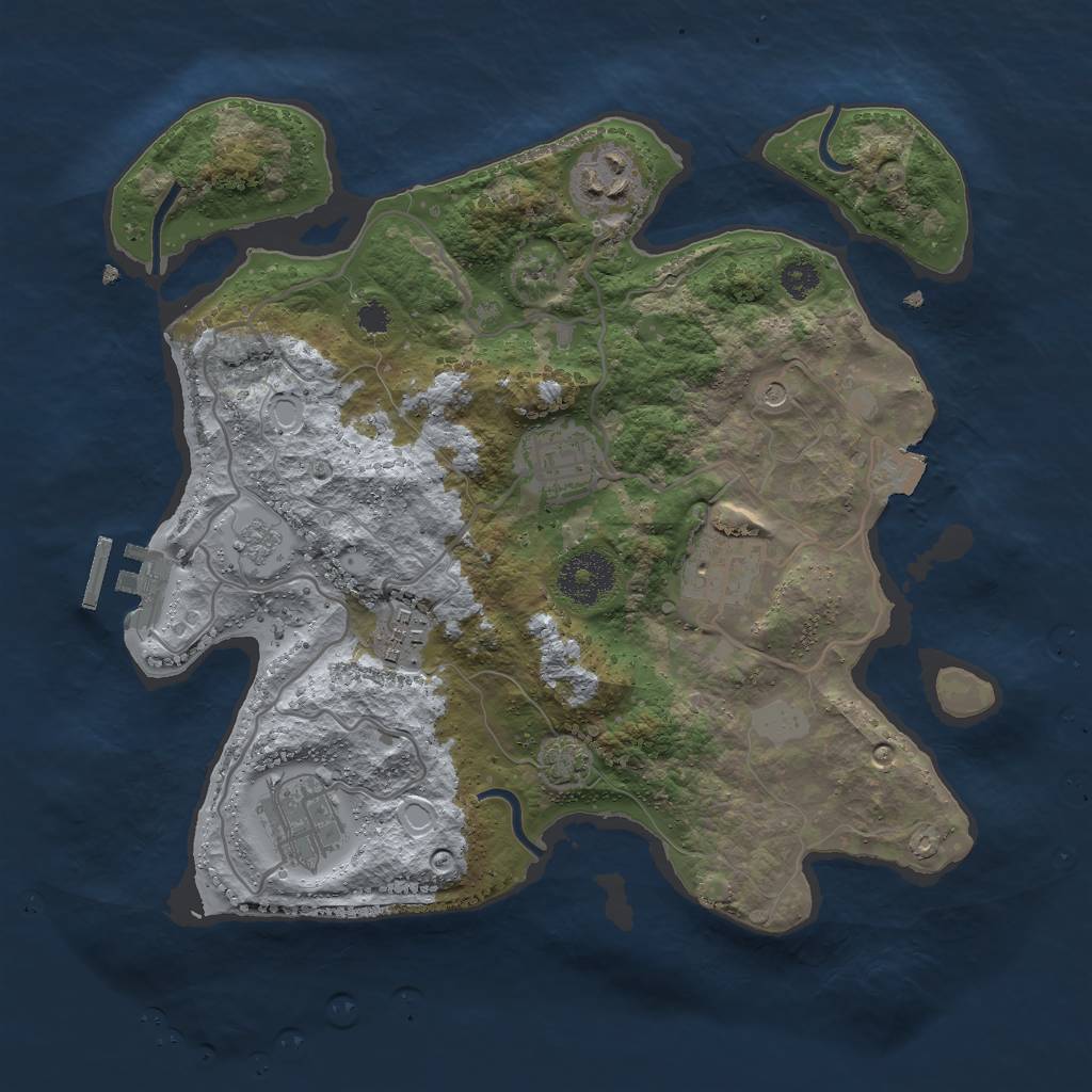 Rust Map: Procedural Map, Size: 3000, Seed: 333777, 12 Monuments