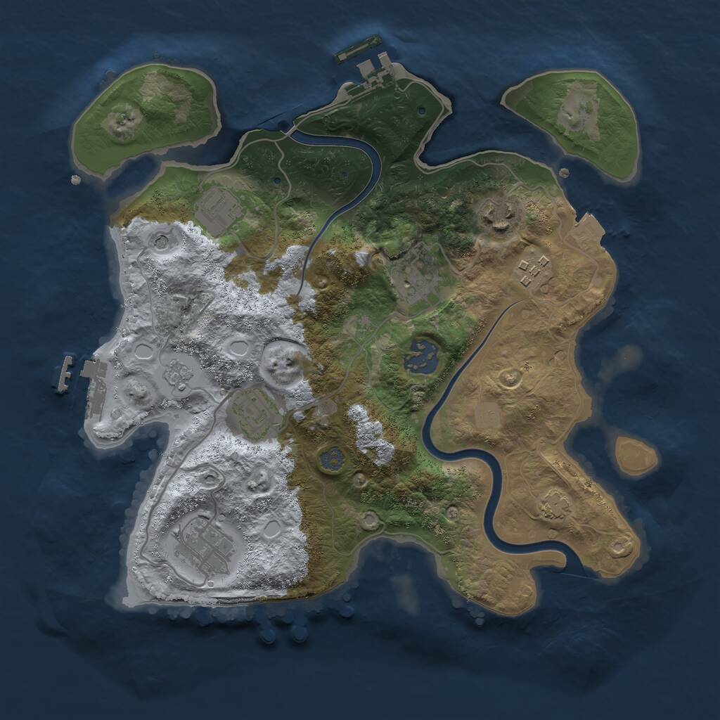 Rust Map: Procedural Map, Size: 3000, Seed: 333777, 14 Monuments