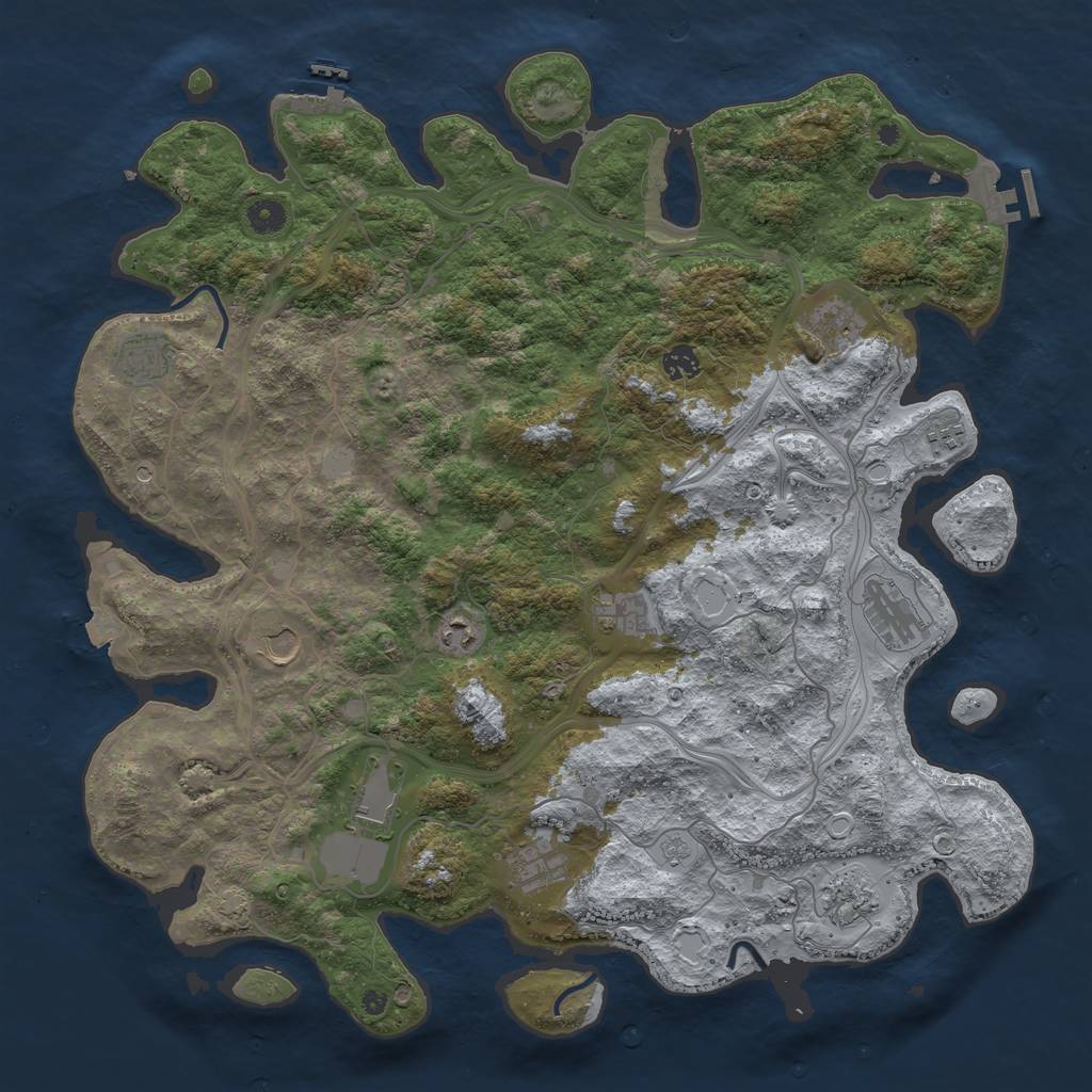 Rust Map: Procedural Map, Size: 4500, Seed: 17511356, 19 Monuments