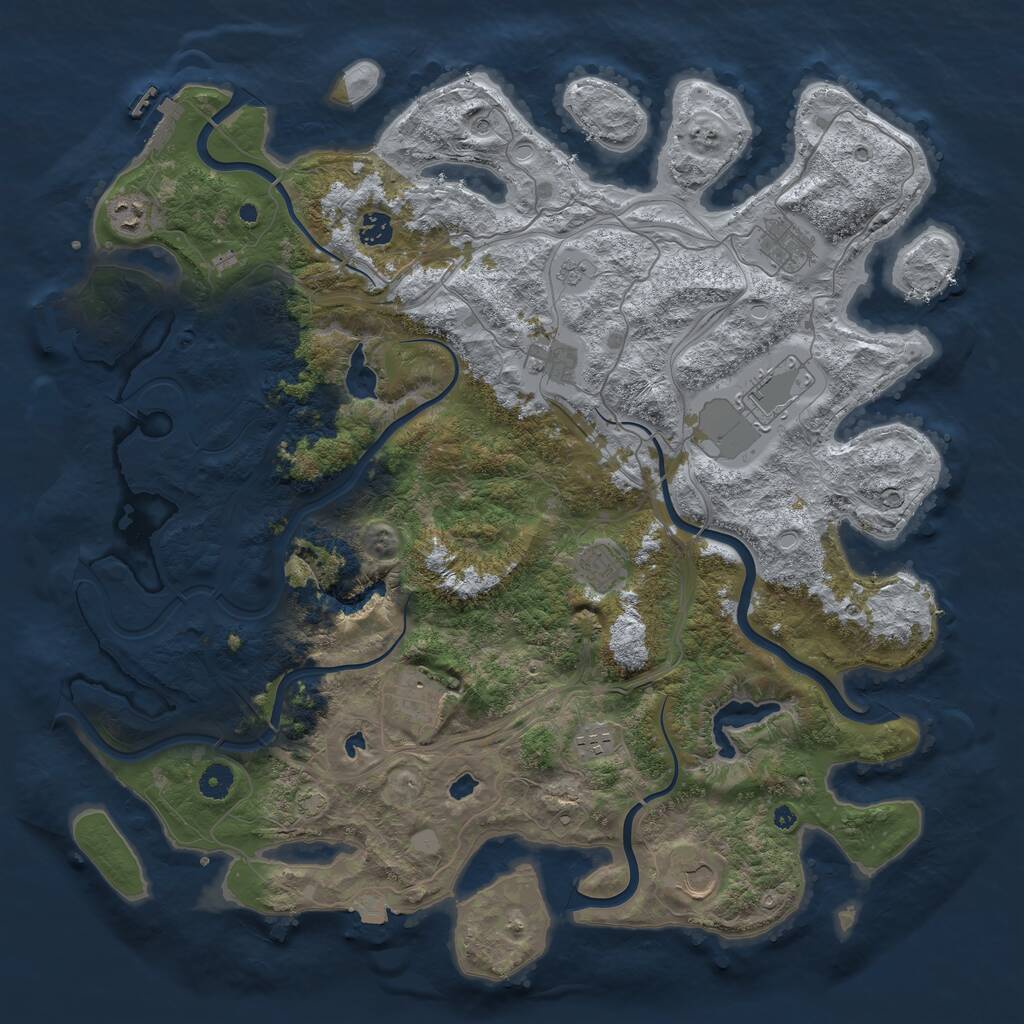 Rust Map: Procedural Map, Size: 4500, Seed: 919652673, 15 Monuments