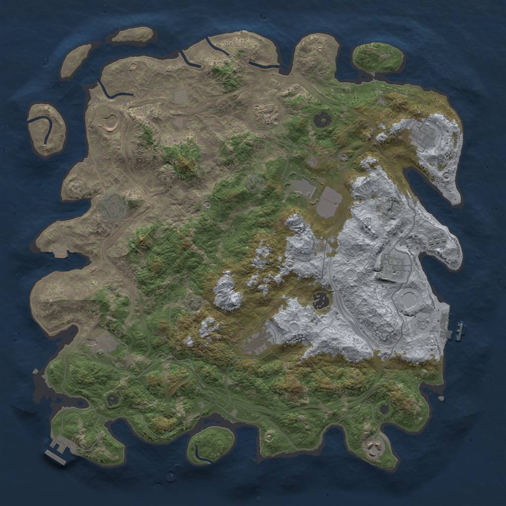 Rust Map: Procedural Map, Size: 4500, Seed: 240905, 19 Monuments