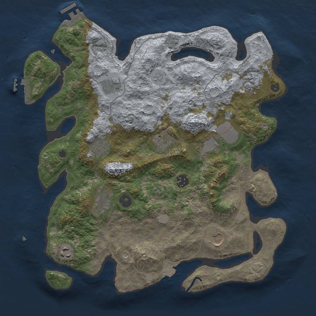 Rust Map: Procedural Map, Size: 3750, Seed: 920241, 18 Monuments