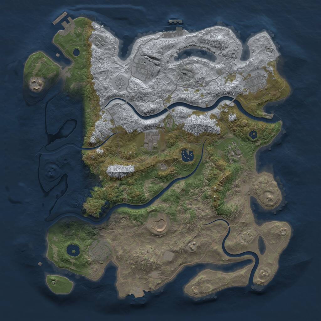 Rust Map: Procedural Map, Size: 3750, Seed: 920241, 17 Monuments
