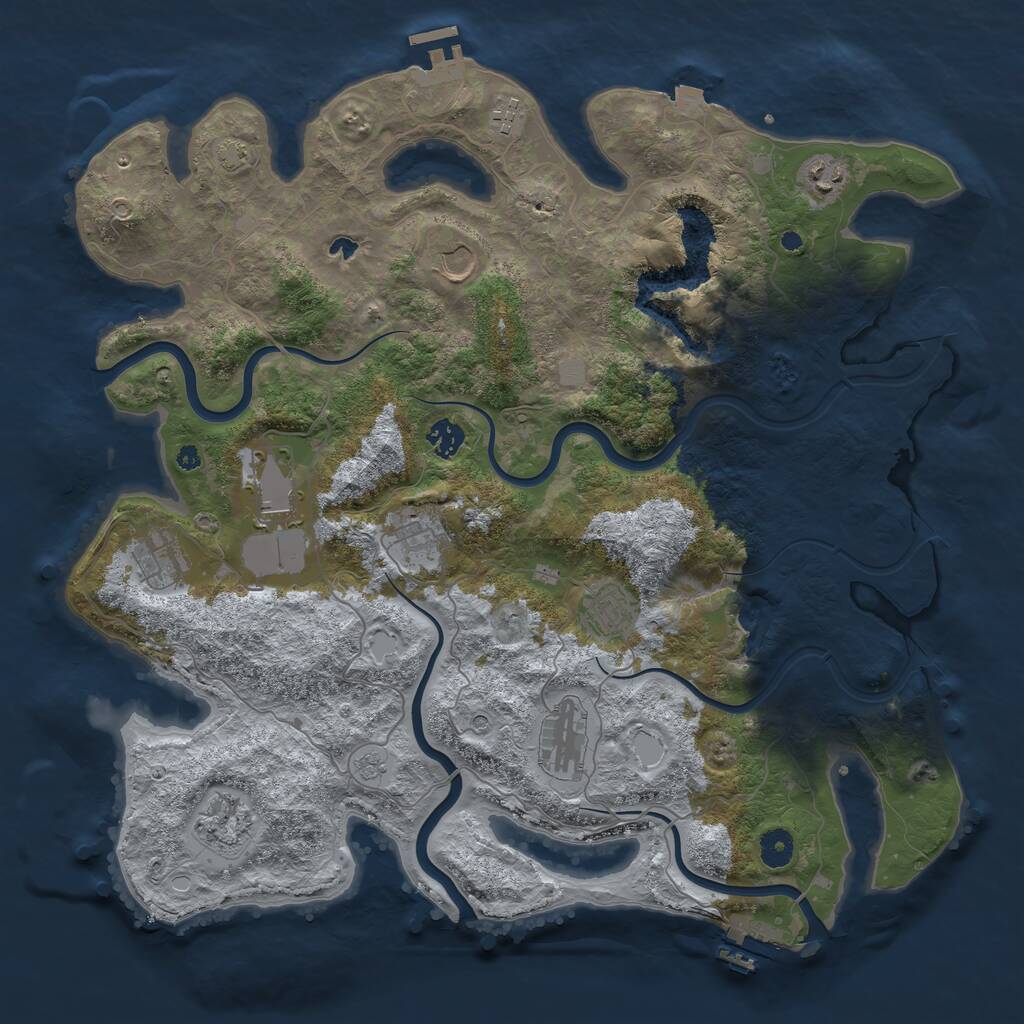 Rust Map: Procedural Map, Size: 4200, Seed: 694269, 16 Monuments
