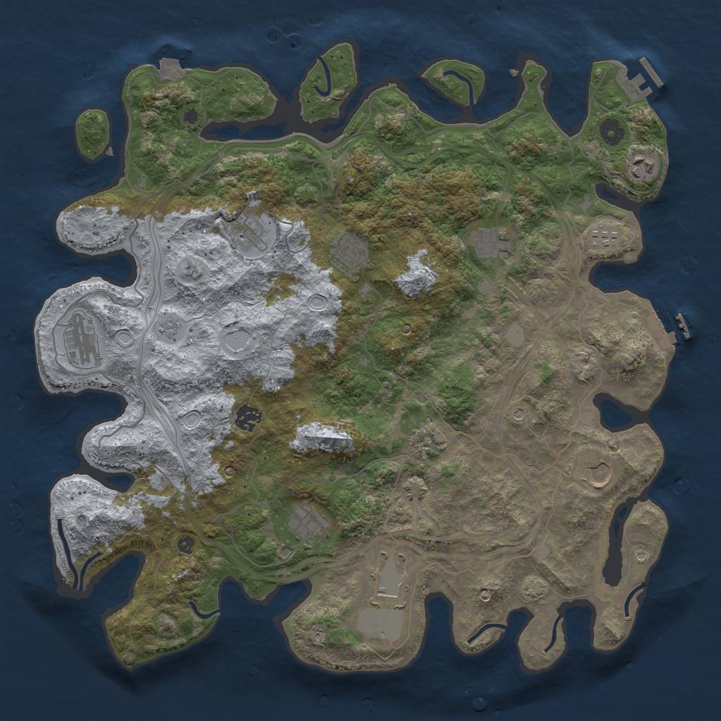 Rust Map: Procedural Map, Size: 4250, Seed: 513105535, 19 Monuments