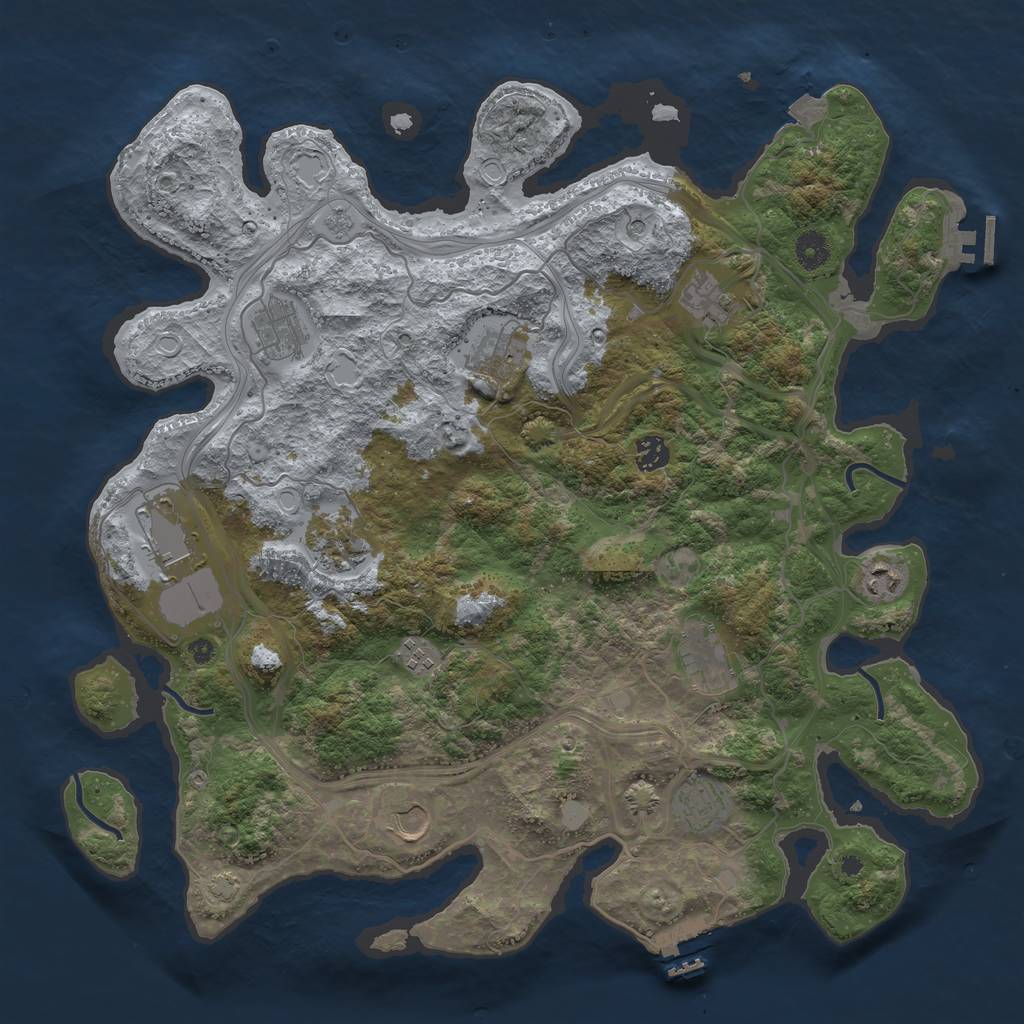 Rust Map: Procedural Map, Size: 4250, Seed: 371935357, 19 Monuments