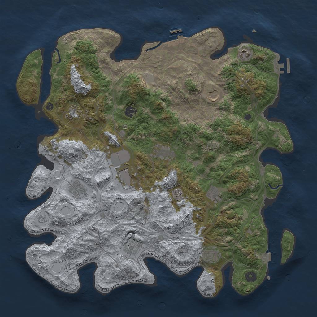 Rust Map: Procedural Map, Size: 4250, Seed: 127327560, 19 Monuments