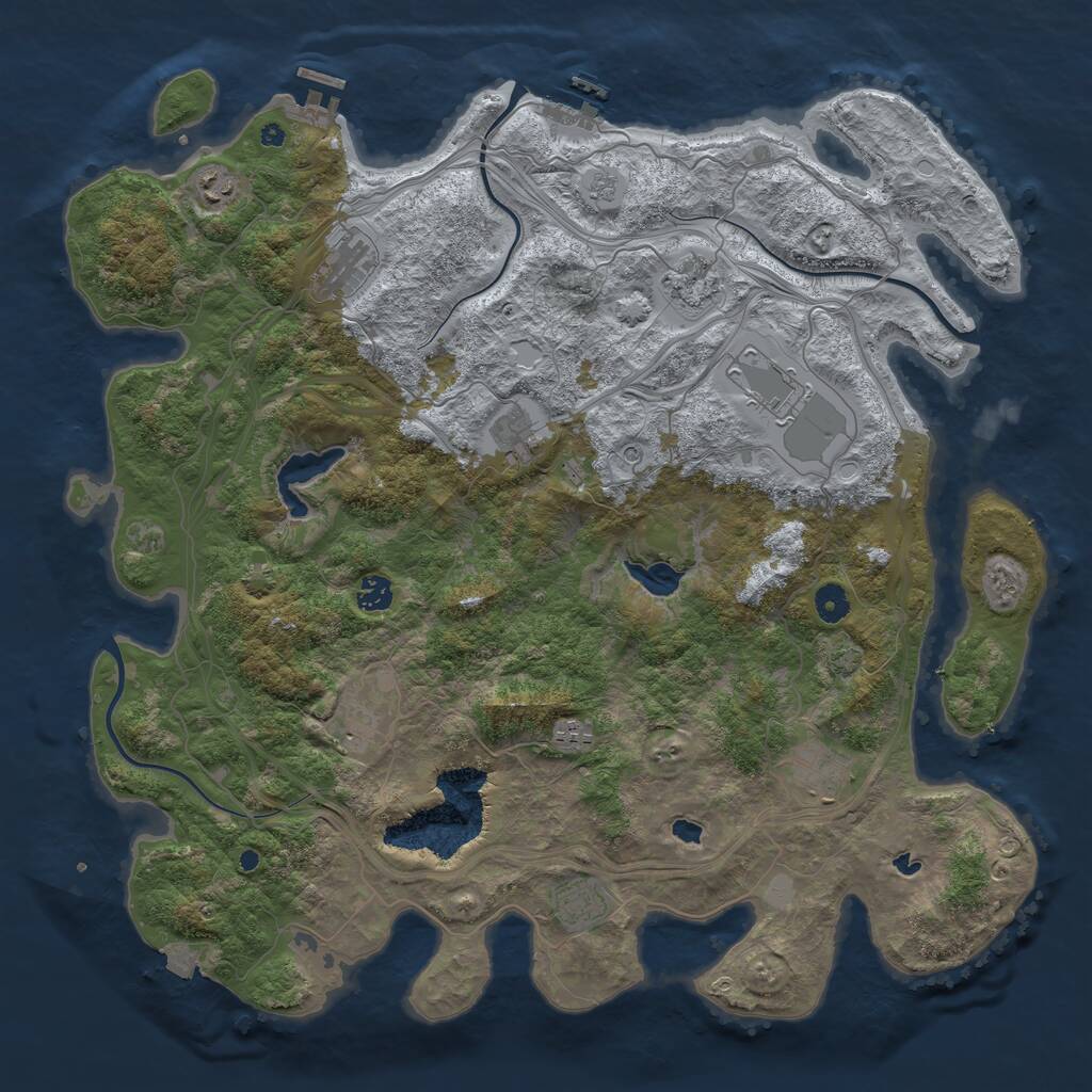 Rust Map: Procedural Map, Size: 4500, Seed: 792539324, 16 Monuments