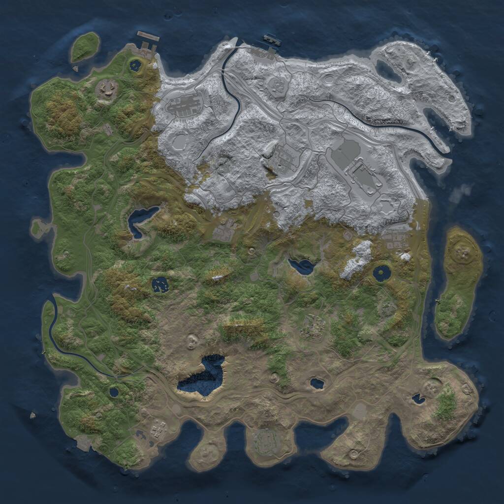 Rust Map: Procedural Map, Size: 4500, Seed: 792539324, 16 Monuments