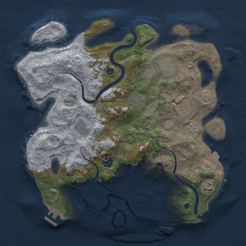 Rust Map: Procedural Map, Size: 3500, Seed: 291937957, 13 Monuments