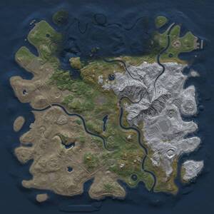 Thumbnail Rust Map: Procedural Map, Size: 5000, Seed: 6534234, 15 Monuments