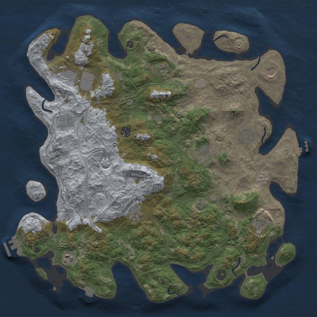 Rust Map: Procedural Map, Size: 4500, Seed: 74798, 19 Monuments