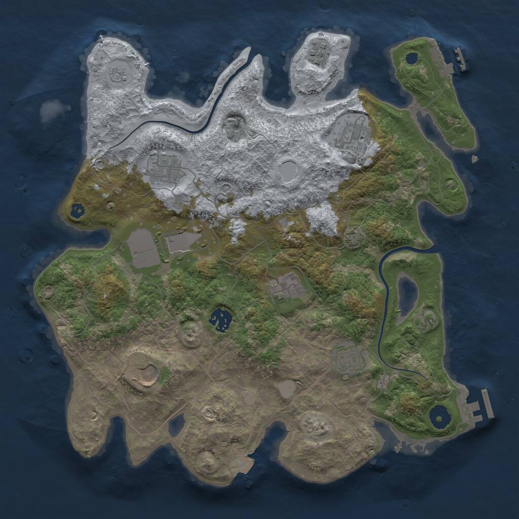 Rust Map: Procedural Map, Size: 3500, Seed: 26255981, 14 Monuments