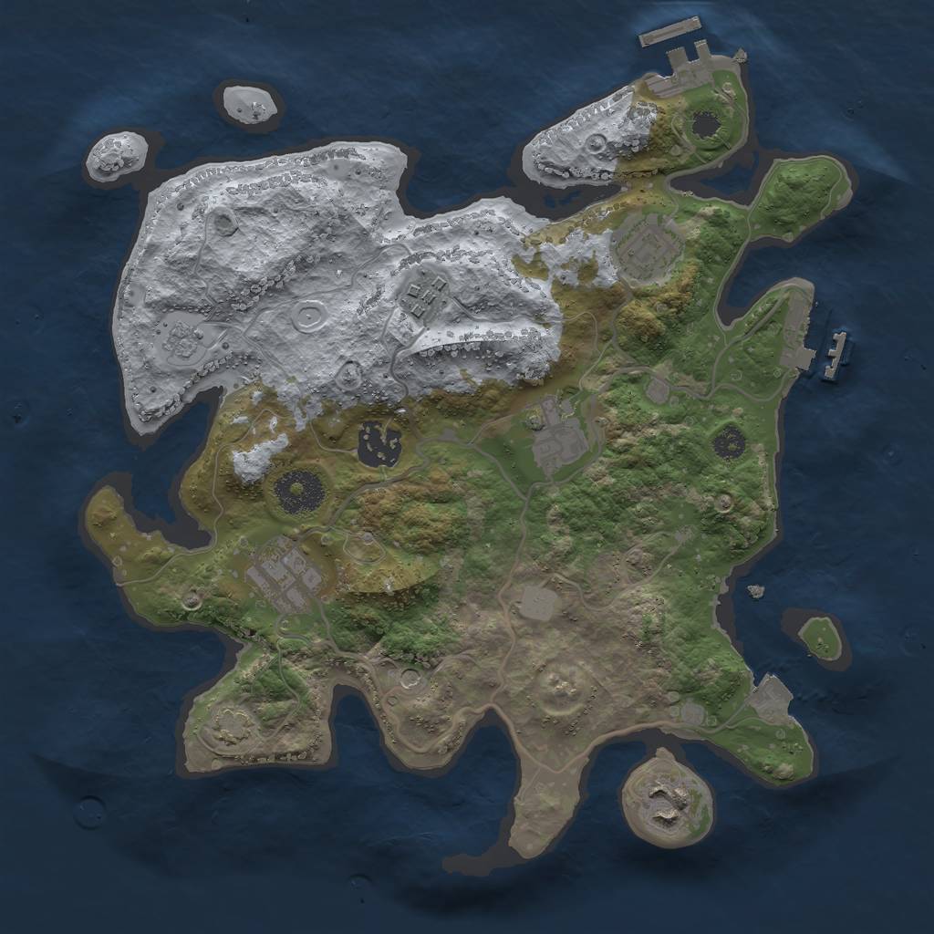Rust Map: Procedural Map, Size: 3000, Seed: 92796, 14 Monuments
