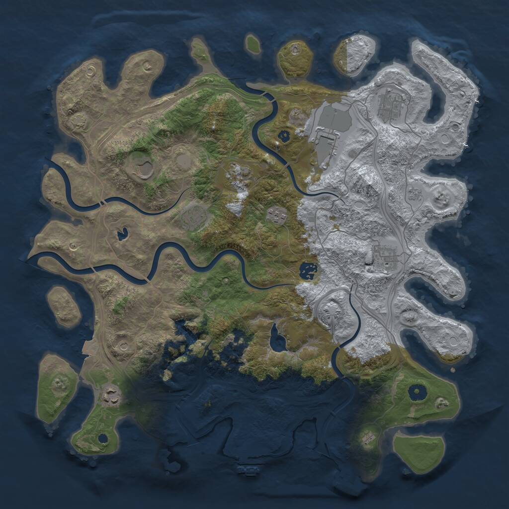 Rust Map: Procedural Map, Size: 4250, Seed: 1956440339, 15 Monuments