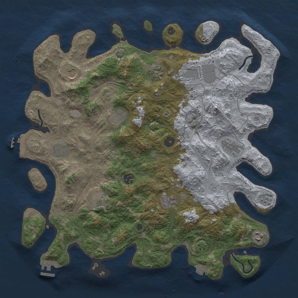 Rust Map: Procedural Map, Size: 4250, Seed: 1956440339, 19 Monuments