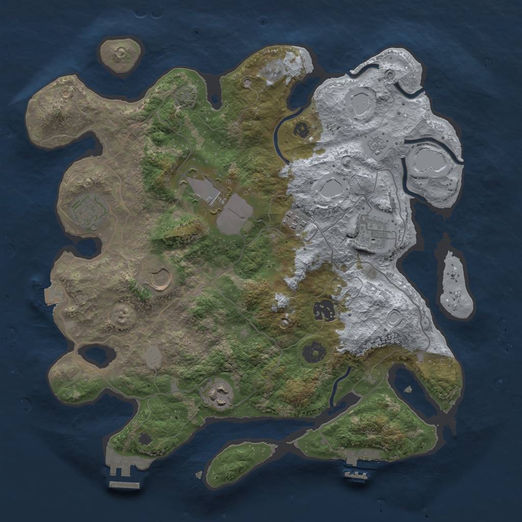 Rust Map: Procedural Map, Size: 3500, Seed: 166233378, 14 Monuments