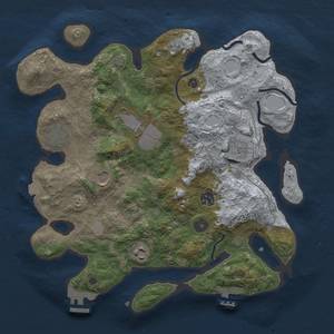 Thumbnail Rust Map: Procedural Map, Size: 3500, Seed: 166233378, 14 Monuments