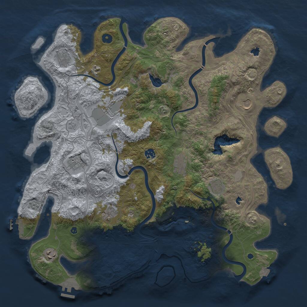 Rust Map: Procedural Map, Size: 4500, Seed: 665565031, 16 Monuments