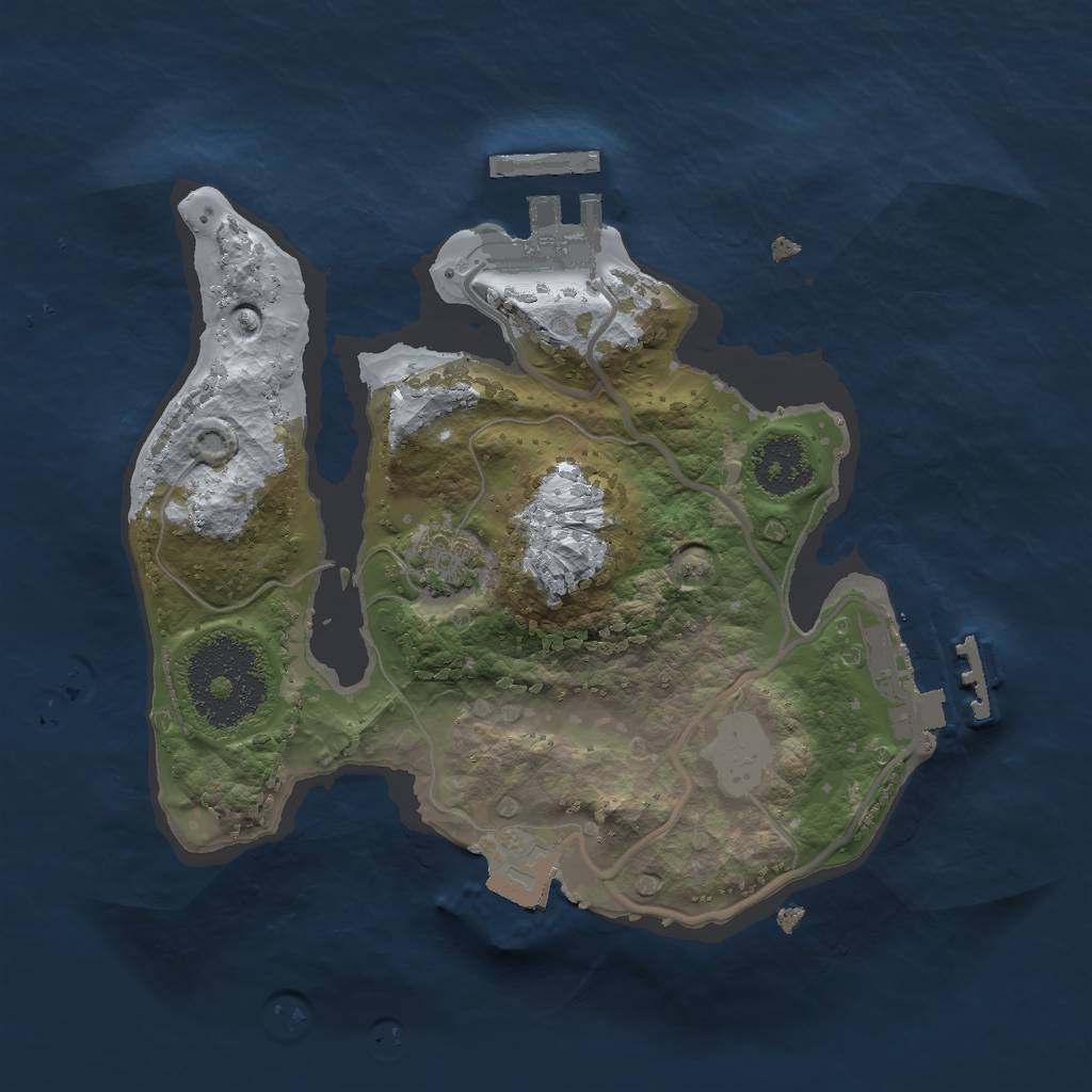 Rust Map: Procedural Map, Size: 2000, Seed: 768157793, 6 Monuments