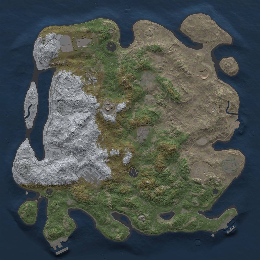 Rust Map: Procedural Map, Size: 4000, Seed: 2113088611, 19 Monuments