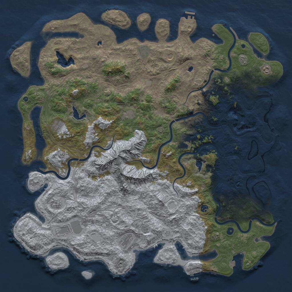 Rust Map: Procedural Map, Size: 6000, Seed: 1999022788, 17 Monuments