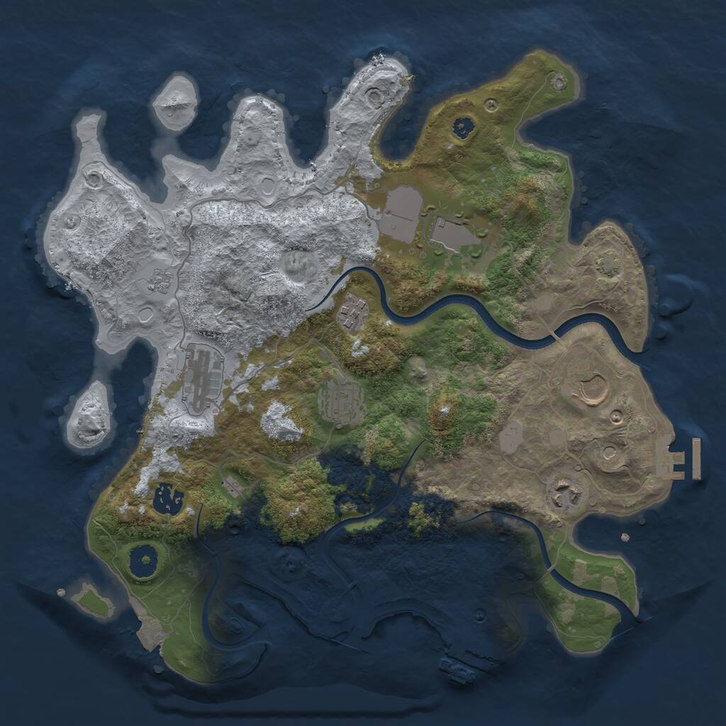 Rust Map: Procedural Map, Size: 3500, Seed: 1906172755, 13 Monuments