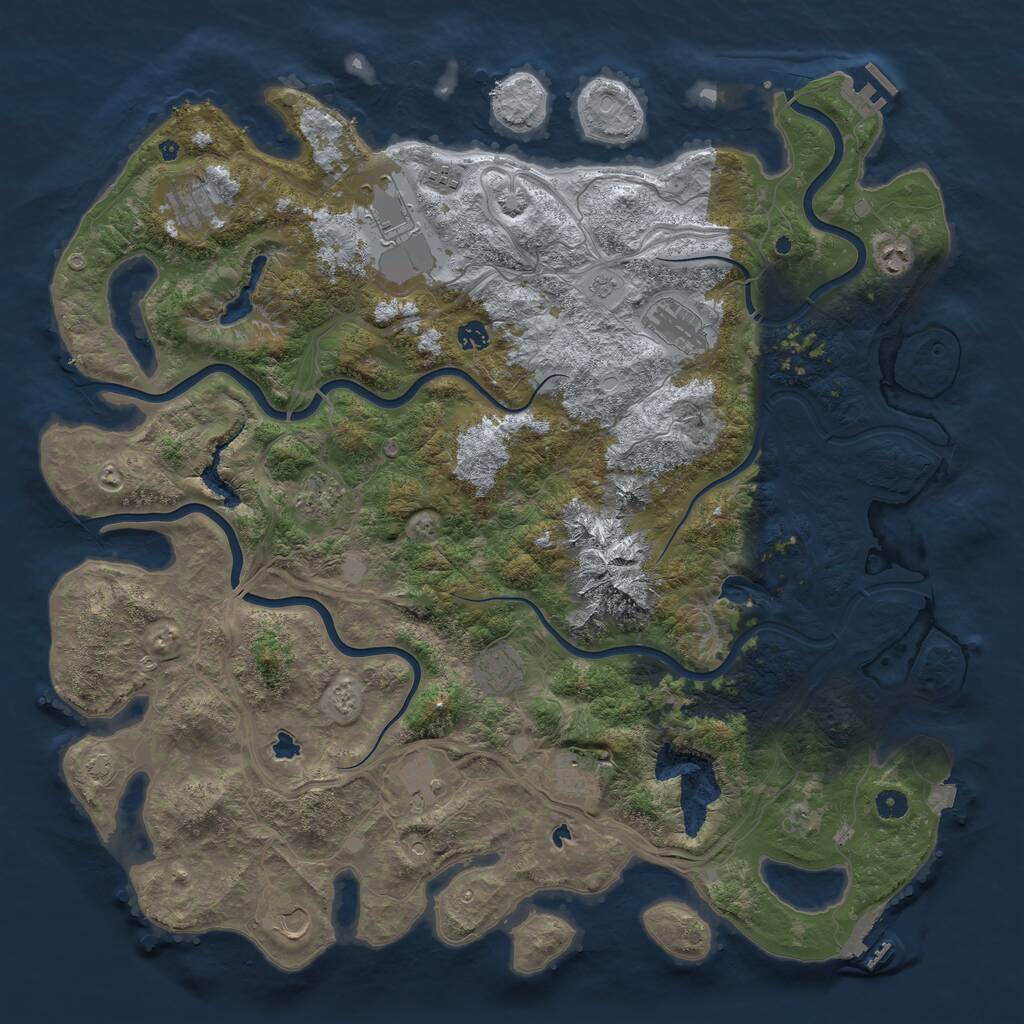 Rust Map: Procedural Map, Size: 5000, Seed: 2059041188, 17 Monuments