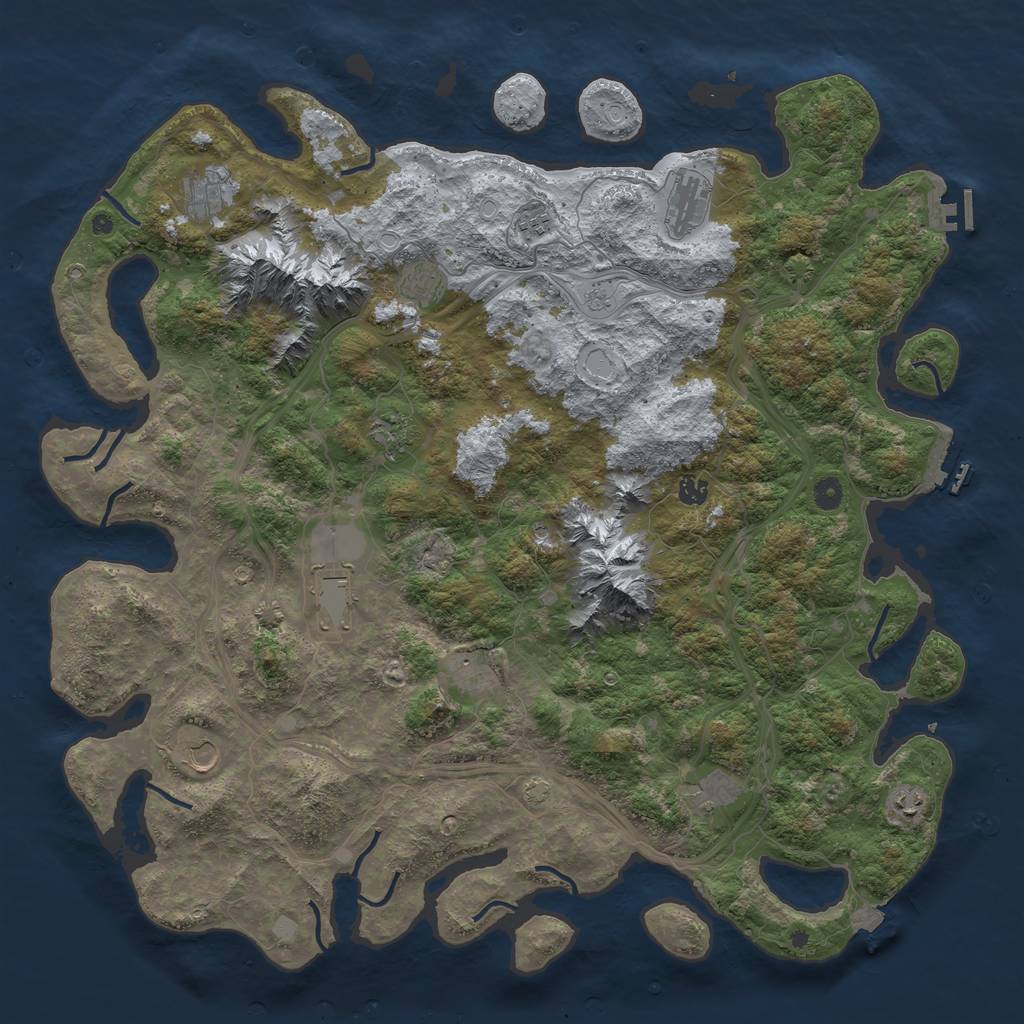 Rust Map: Procedural Map, Size: 5000, Seed: 2059041188, 19 Monuments