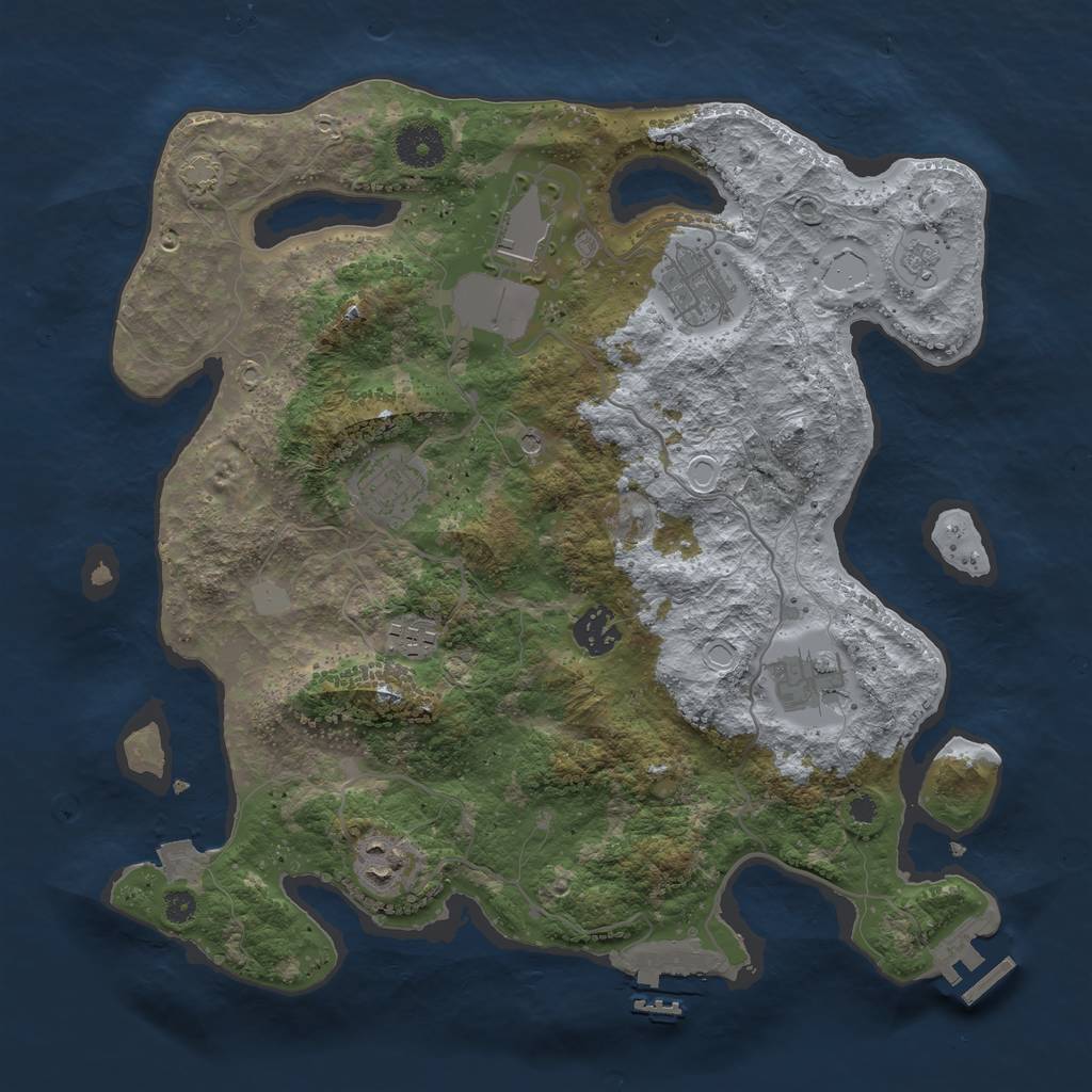 Rust Map: Procedural Map, Size: 3500, Seed: 587508004, 15 Monuments