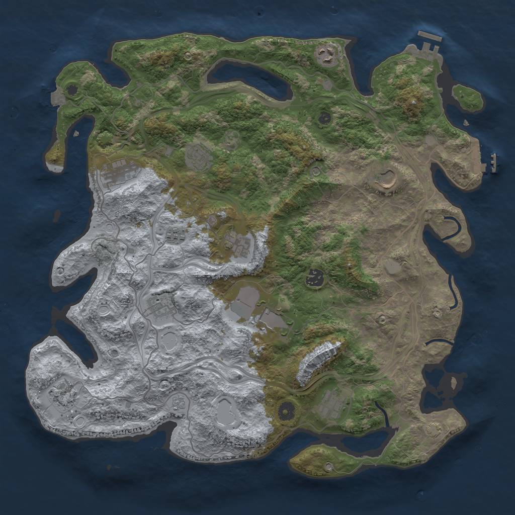 Rust Map: Procedural Map, Size: 4250, Seed: 1697835964, 19 Monuments