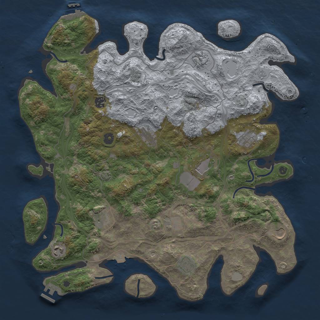 Rust Map: Procedural Map, Size: 4250, Seed: 118645883, 19 Monuments