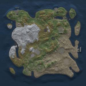 Thumbnail Rust Map: Procedural Map, Size: 3696, Seed: 996663640, 16 Monuments