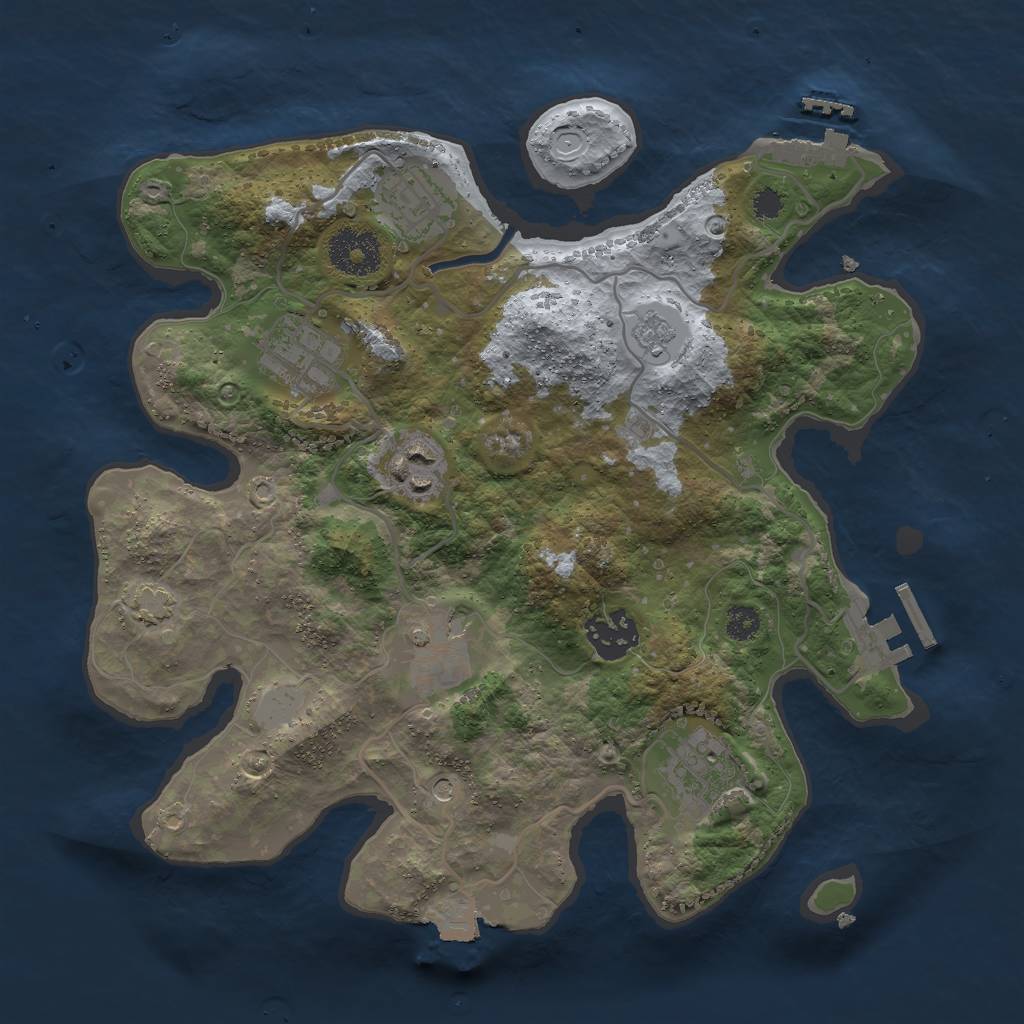Rust Map: Procedural Map, Size: 3000, Seed: 45688, 14 Monuments