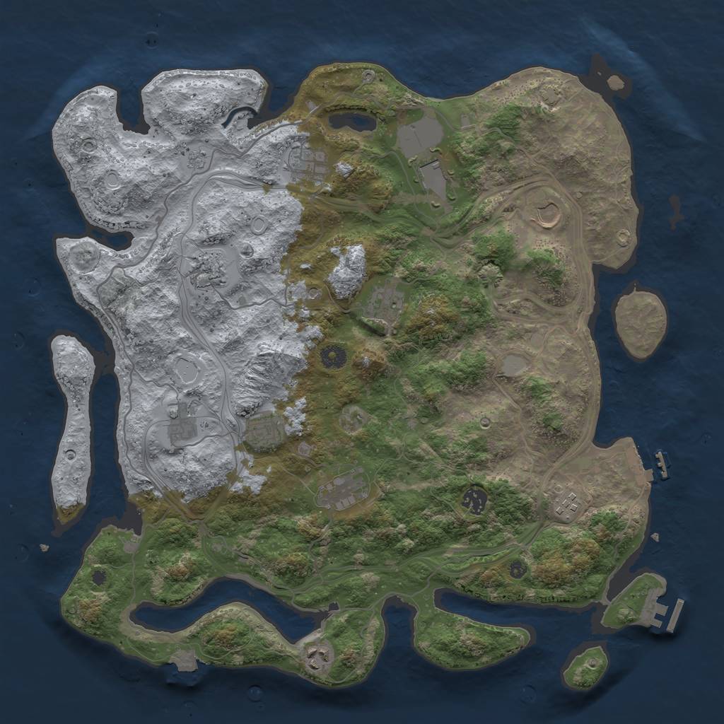 Rust Map: Procedural Map, Size: 4250, Seed: 1856553924, 19 Monuments