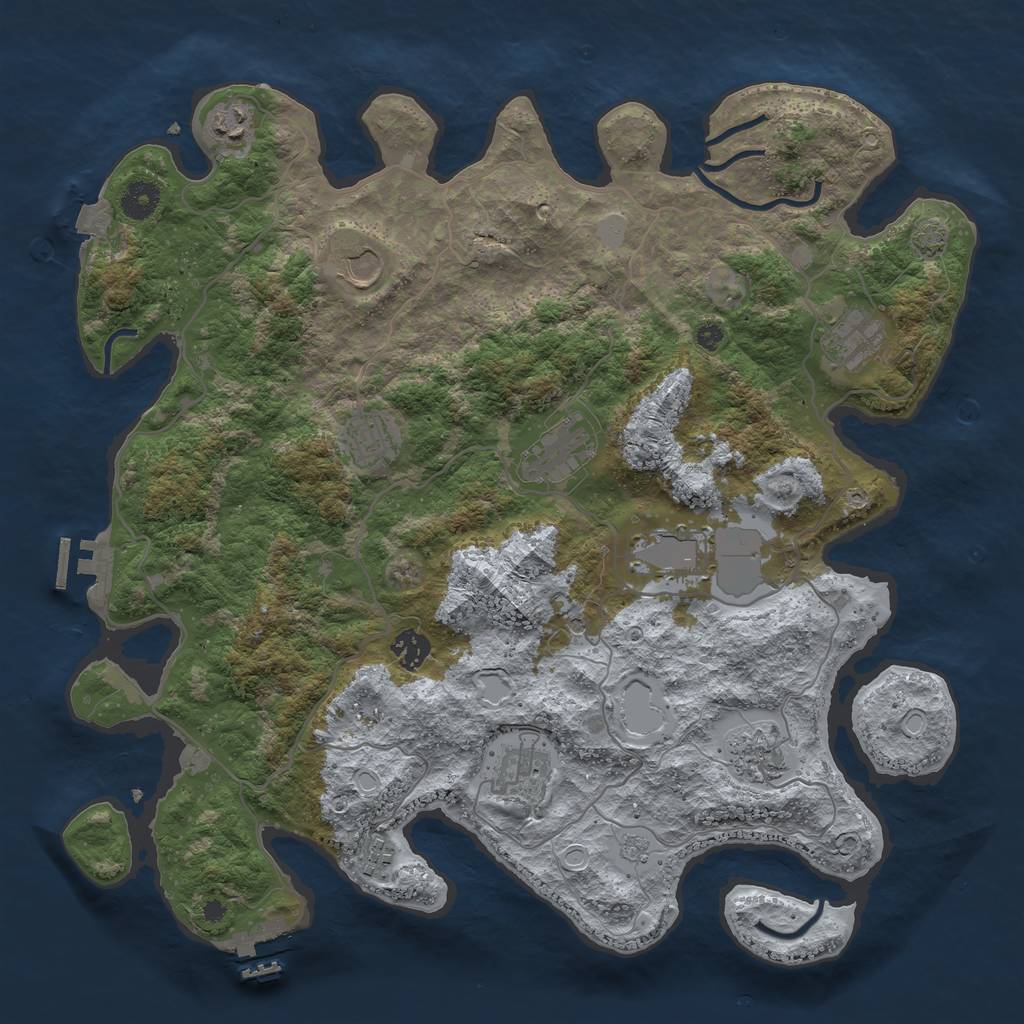 Rust Map: Procedural Map, Size: 4000, Seed: 5092024, 18 Monuments