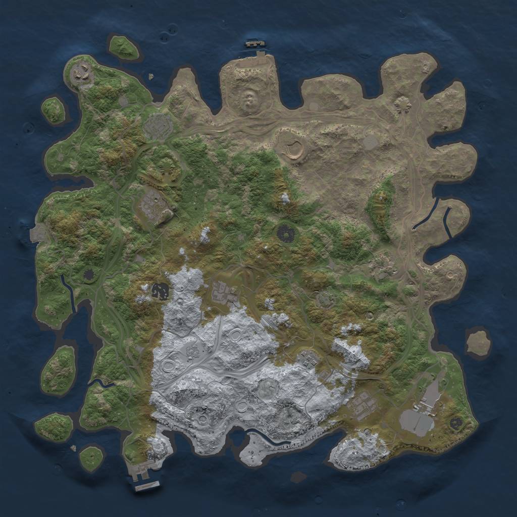 Rust Map: Procedural Map, Size: 4250, Seed: 437053357, 18 Monuments