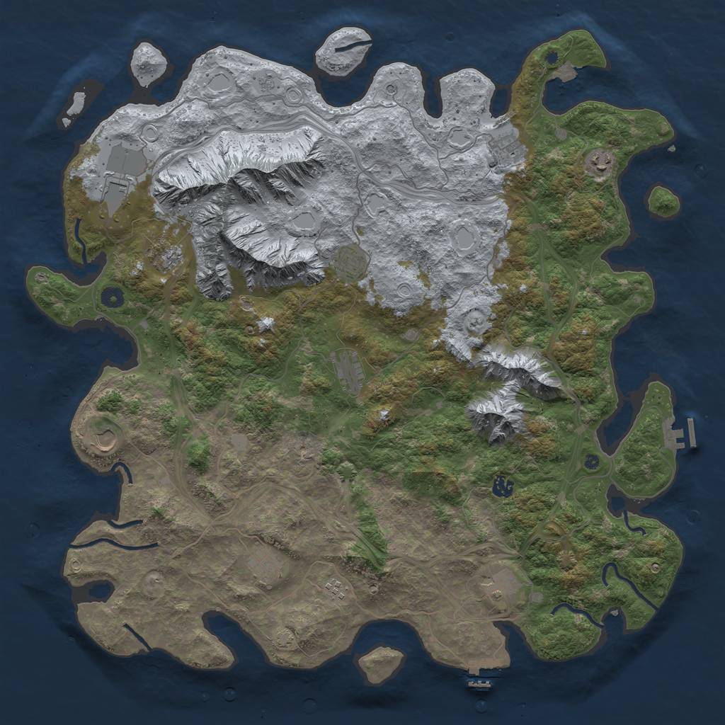 Rust Map: Procedural Map, Size: 5000, Seed: 648566034, 19 Monuments