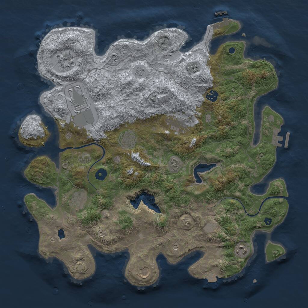 Rust Map: Procedural Map, Size: 4000, Seed: 485395677, 15 Monuments