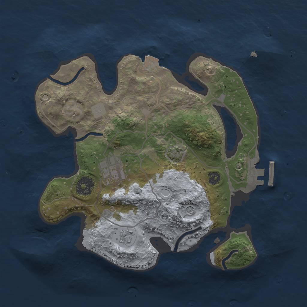 Rust Map: Procedural Map, Size: 2500, Seed: 1663012578, 8 Monuments