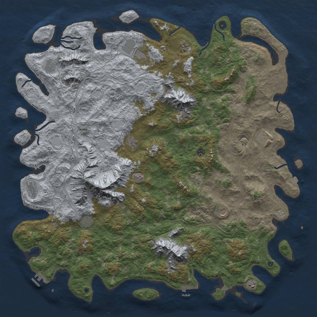 Rust Map: Procedural Map, Size: 6000, Seed: 14857854, 19 Monuments