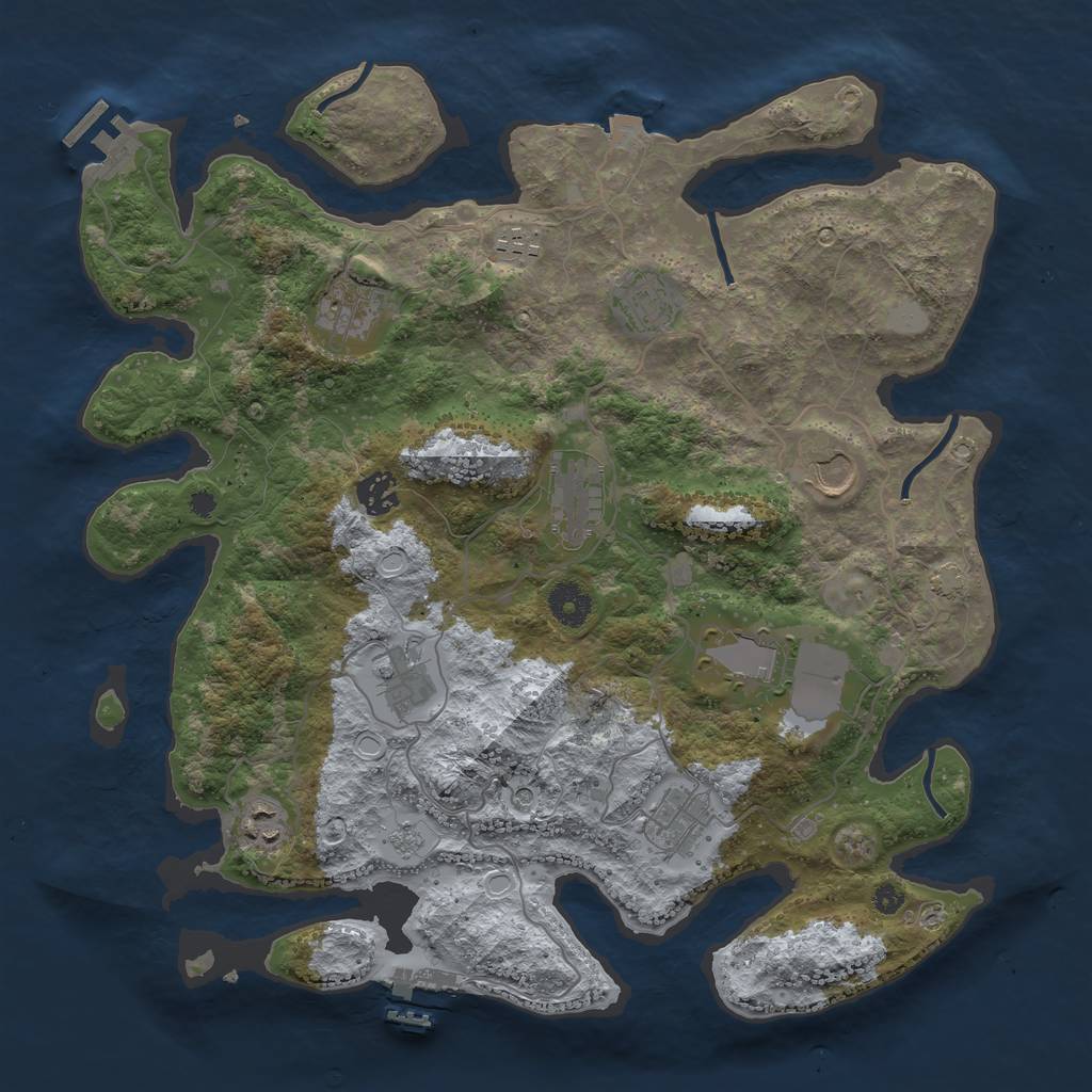 Rust Map: Procedural Map, Size: 3800, Seed: 310482, 18 Monuments