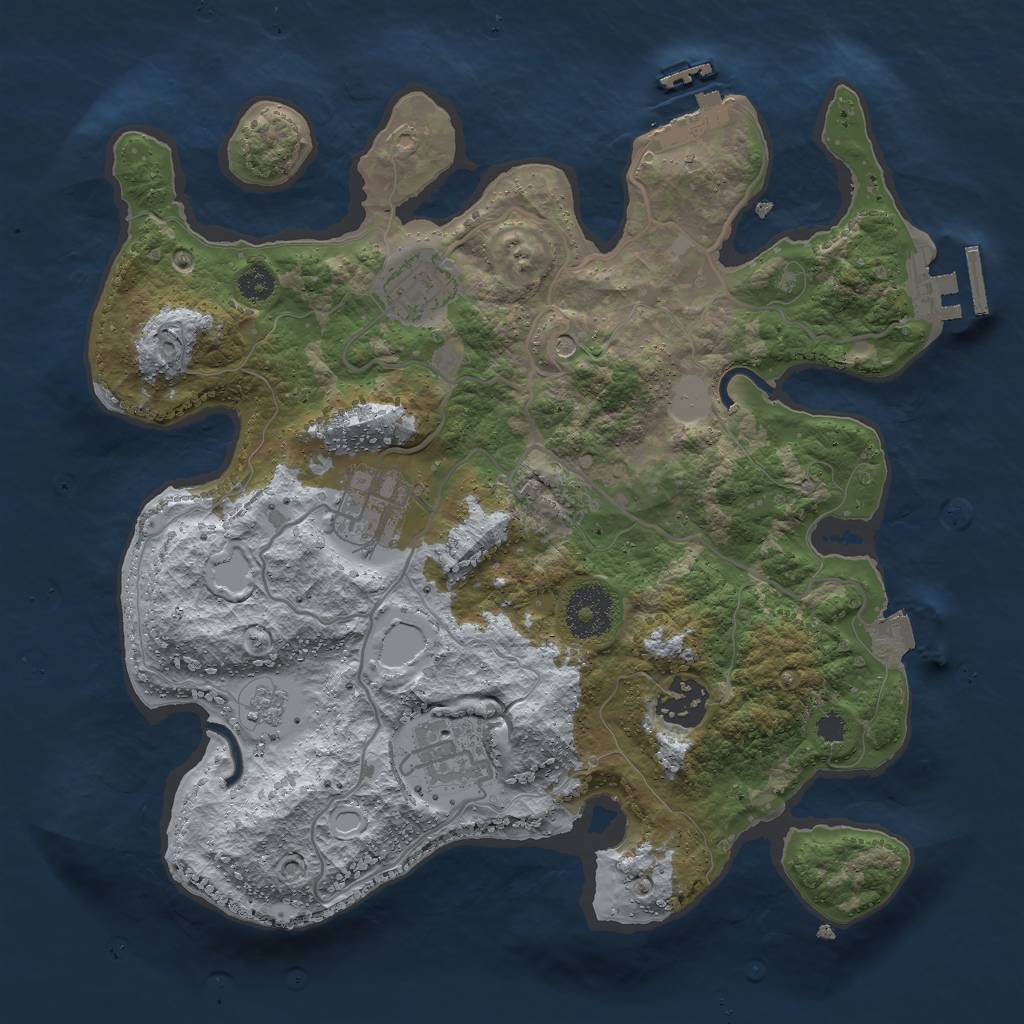 Rust Map: Procedural Map, Size: 3000, Seed: 31228, 11 Monuments