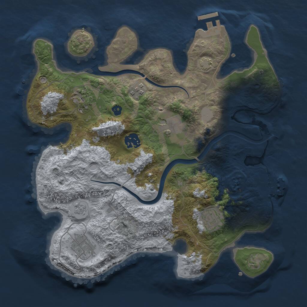 Rust Map: Procedural Map, Size: 3000, Seed: 31228, 11 Monuments