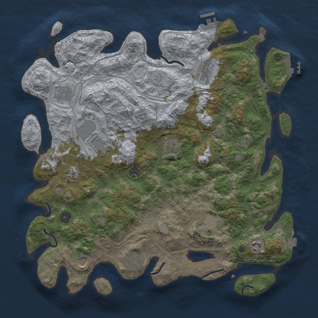 Rust Map: Procedural Map, Size: 4250, Seed: 124689629, 19 Monuments